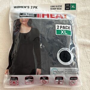2pack 32 degrees heat women’s long sleeve scoop neck top